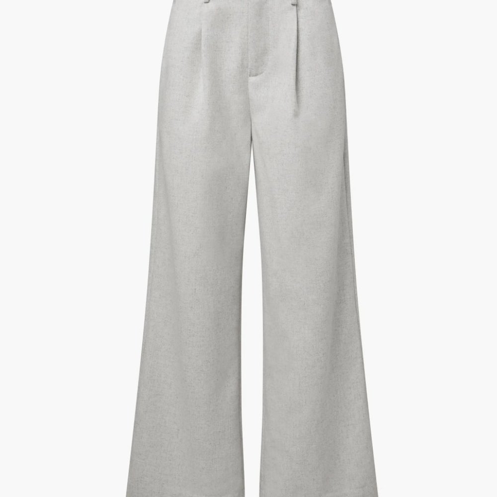 We Wore What Gray trousers